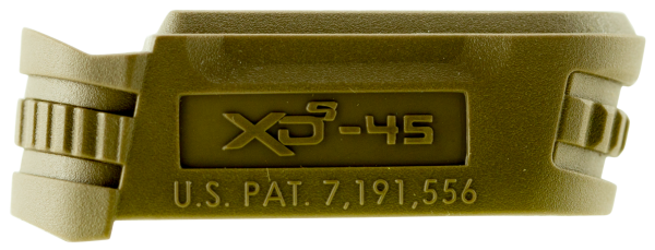 Springfield Armory XDS5001MFDE Backstrap Sleeve made of Polymer with Flat Dark Earth Finish & 1 Piece Finish for 45 ACP Springfield XD-S with #1 Backstrap & 3.30″ Barrel