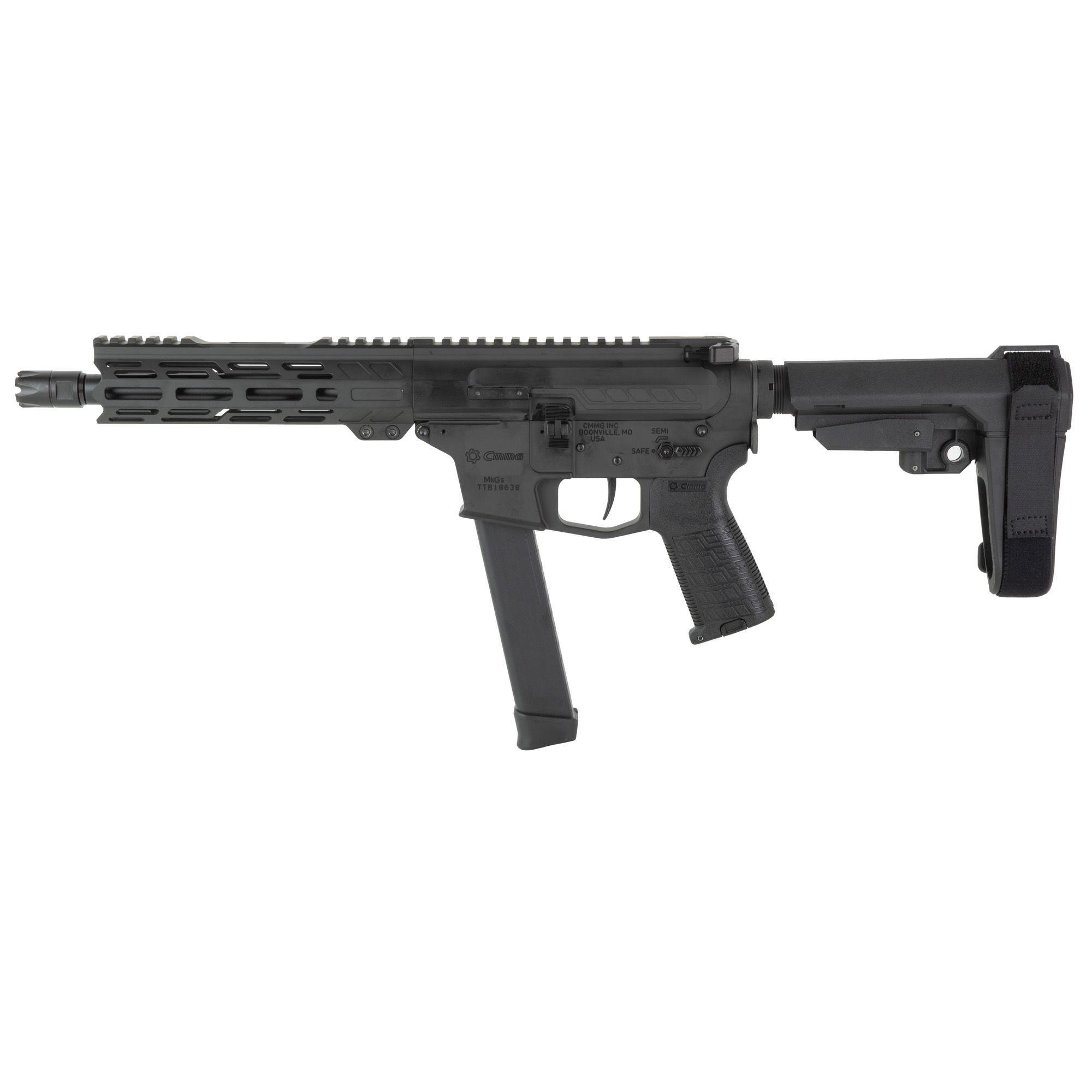CMMG BNSHE MKGS 9MM 8″ FE PB 33RD AB