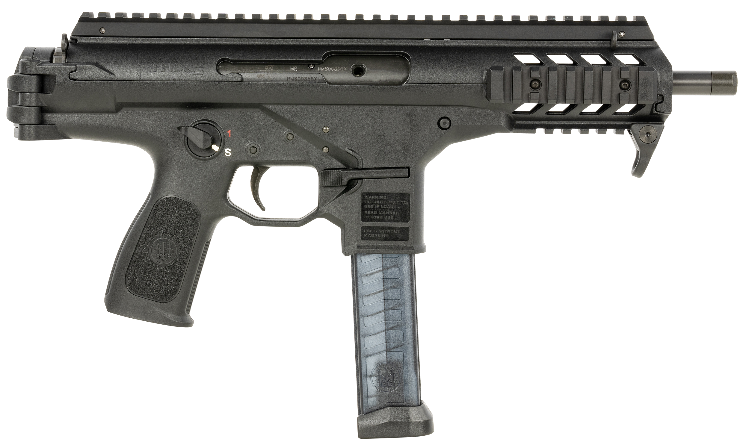 Beretta USA JPMXSBLK30 PMXs  9mm Luger 30+1 (2) 6.90″ Threaded Barrel, Black, QD End Plate, Picatinny Handguard, Ambidextrous Controls