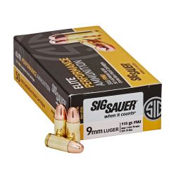 SIG AMMO 9MM 115GR FMJ 50/500