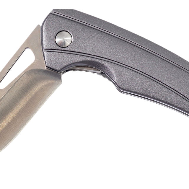 Smiths Products 51246 Istana  2.75″ Folding Drop Point Plain Satin 400 SS Blade/Gray Anodized Aluminum Handle Includes Pocket Clip