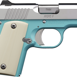 Kimber Mfg.,inc 3700647 Micro 9 Bel Air NS 9mm 6+1 3.15″ Stainless Steel Slide Bel Air Blue Mirror-Polished Ivory G-10 Grip