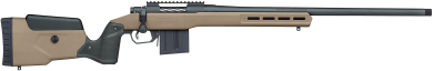 Mossberg 28148 Patriot LR Tactical 6.5 PRC 10+1 22″ Matte Blued Threaded Bull Barrel, Matte Blued Picatinny Rail MDT Oryx Tactical M-LOK Flat Dark Earth Synthetic Stock, Right Hand