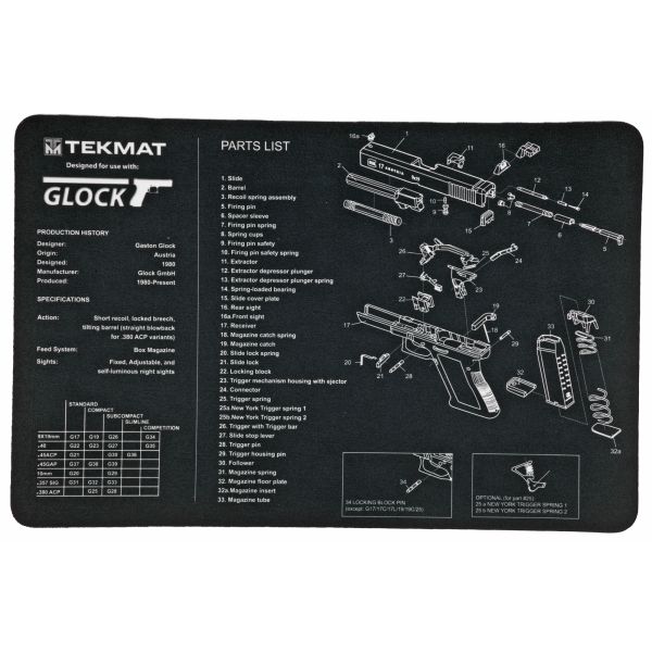 TEKMAT PISTOL MAT FOR GLOCK 17 BLK