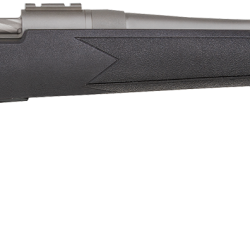 Mossberg 28261 Patriot  Full Size 7mm PRC 3+1 24″ Stainless Cerakote Fluted Threaded Barrel, Stainless Cerakote Drilled & Tapped Receiver, Fixed Black Synthetic Stock