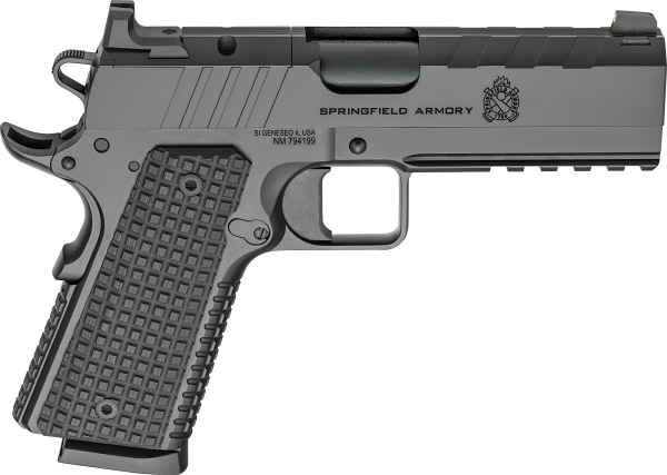 Springfield Armory PX9228LAOS 1911 Emissary 45 ACP 8+1 4.25″ Stainless Steel Barrel Optic Ready Black Carbon Steel Slide VZ Grips Thin-Line G10 Grip