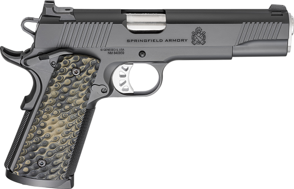 Springfield Armory PC9125 1911 TRP  45 ACP 8+1 5″ Stainless Match Grade Barrel, Black Cerakote Serrated Carbon Steel Slide & Frame w/Beavertail, VZ Hydra G10 Grip