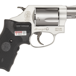 Smith & Wesson 163052 Model 637 w/Laser J-Frame 38 Special +P 5 Shot 1.88″ Stainless Steel Barrel, Stainless Cylinder, Matte Silver Aluminum Frame, Black Crimson Trace Lasergrip