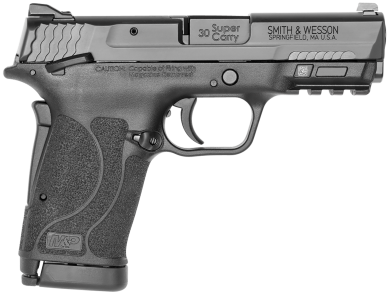 Smith & Wesson 13458 M&P Shield EZ 30 Super Carry 10+1 3.67″ Barrel,  Black Polymer Frame With Picatinny Acc. Rail, Armornite Stainless Steel Slide, Manual Safety