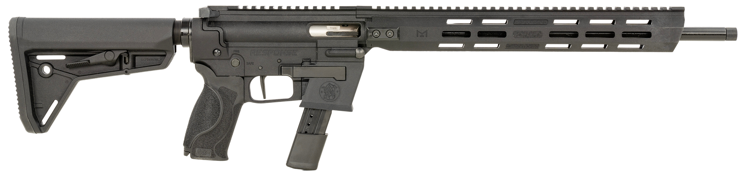 Smith & Wesson 13797 Response  9mm Luger 23+1 (2) 16.50″ Threaded Steel Barrel, M-LOK Handguard, Interchangeable Backstrap Grip, Flat Face Trigger, Interchangeable FLEXMAG Mag Well Adapter (2)