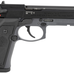 Beretta USA J90A192FSR59 92FSR  Full Size Frame 22 LR 15+1 5.30″ Black Steel Barrel, Black Bruniton Serrated Slide, Sniper Gray Aluminum Frame w/Beavertail & Picatinny Rail, Ambidextrous
