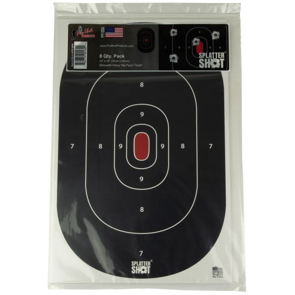 PROSHOT 12X18 SILH SS BLACK 8PK