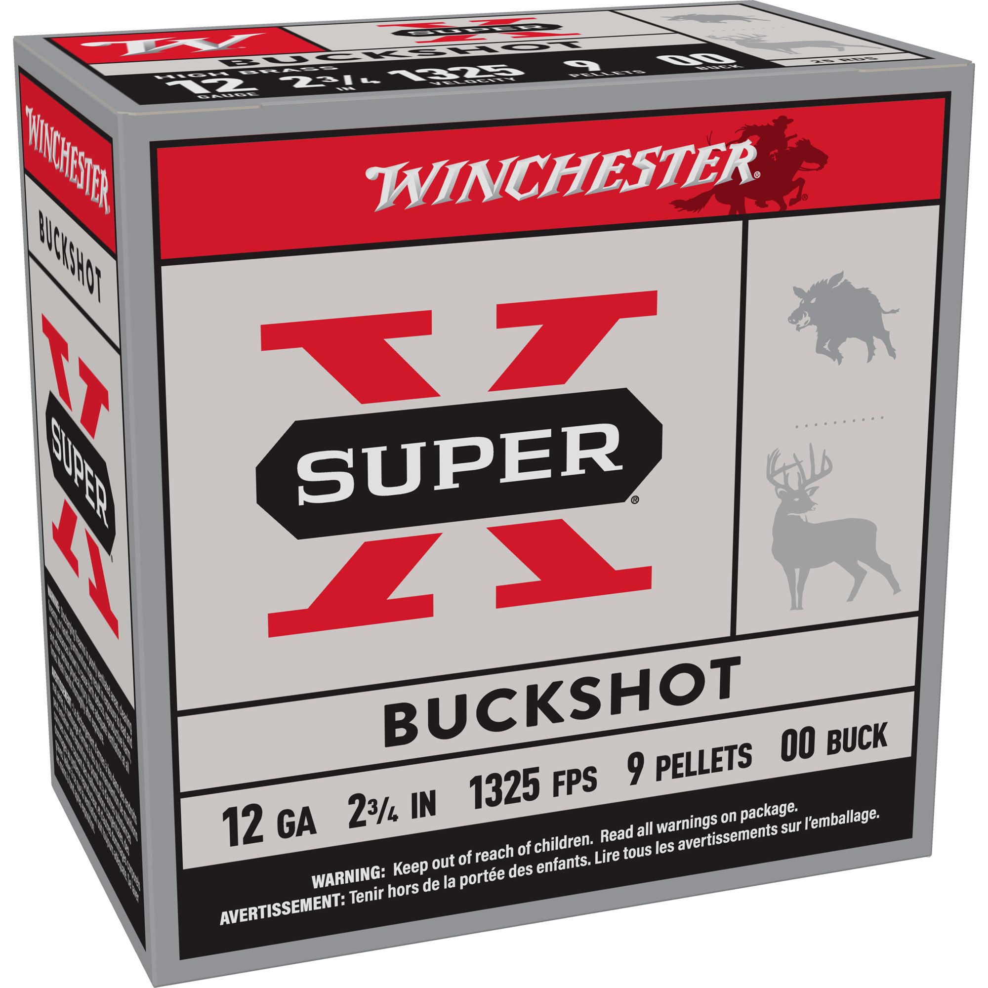 WIN SUPER-X 12GA 2.75″ 00BUCK 25/250