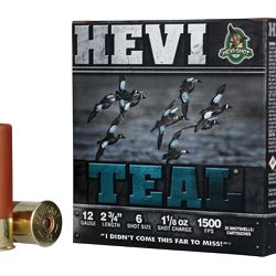 HEVI TEAL 12GA 2.75″ #6 25/250