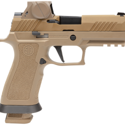 Sig Sauer M18X9RX M18X w/Optic Carry Frame 9mm Luger 21+1 3.90″ Black Barrel Coyote PVD Optic Ready/Serrated Stainless Steel Slide & Polymer Frame w/Beavertail & Picatinny Rail, Sig ROMEOM17