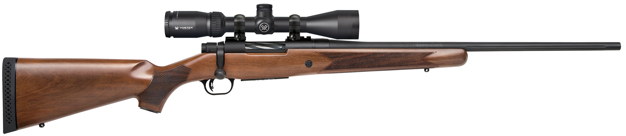 Mossberg 28058 Patriot  7mm-08 Rem Caliber with 5+1 Capacity, 22″ Fluted Barrel, Matte Blued Metal Finish & Walnut Stock Right Hand (Full Size) Includes Vortex Crossfire II 3-9x40mm Scope