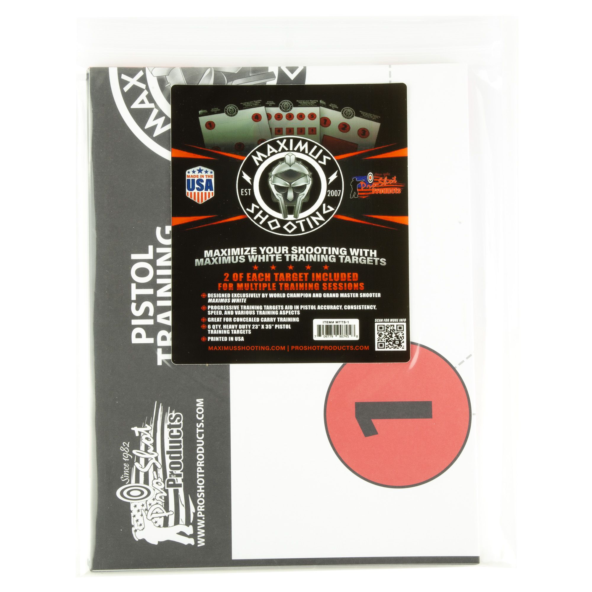 PROSHOT MXM WHITE PISTOL TRNG 6PK