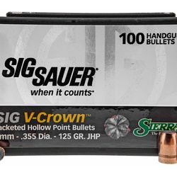 SIERRA V-CROWN 9MM 125GR JHP