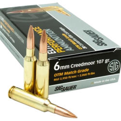 Sig Sauer E6MMCM220 Marksman Elite  6mm Creedmoor 107 gr Open Tip Match 20 Per Box/ 10 Case