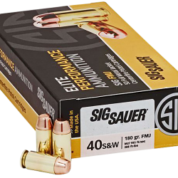 Sig Sauer E40SB250 Elite Ball  40S&W 180gr Full Metal Jacket 50 Per Box/20 Case