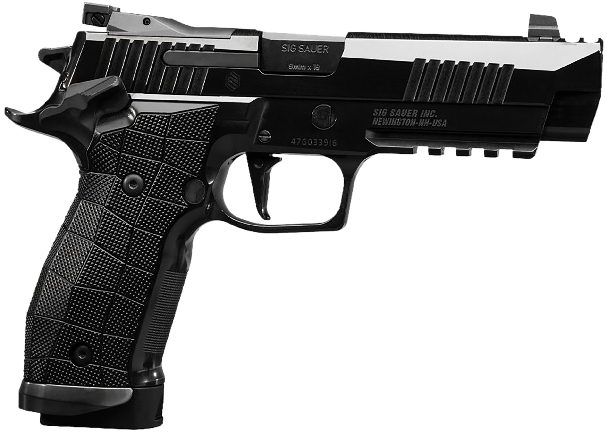 Sig Sauer 226X59CWRES P226  Full Size Frame 9mm Luger 4.40″ Black Optic Ready/Serrated Stainless Steel Slide High Polish DLC GridLOK Grip