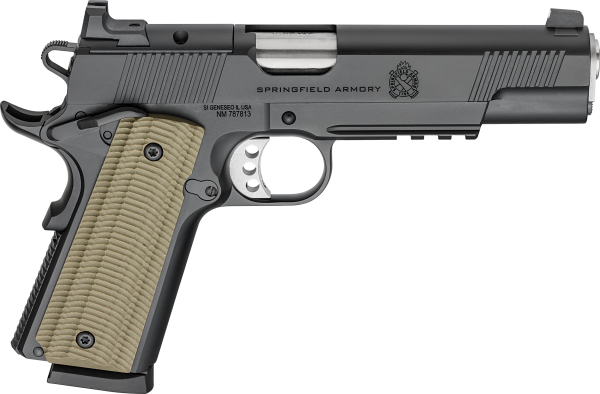Springfield Armory PO9229AOS 1911 Operator 9mm 8+1 5″ Black Cerakote Optic Ready Carbon Steel Slide Black Cerakote VZ G10 Grip