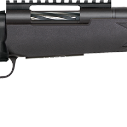 Mossberg 28227 Patriot Carbine 22-250 Rem 5+1 18″ Matte Blued Threaded Bull Barrel, Matte Blued Drilled & Tapped Receiver, Fixed Black Synthetic Stock