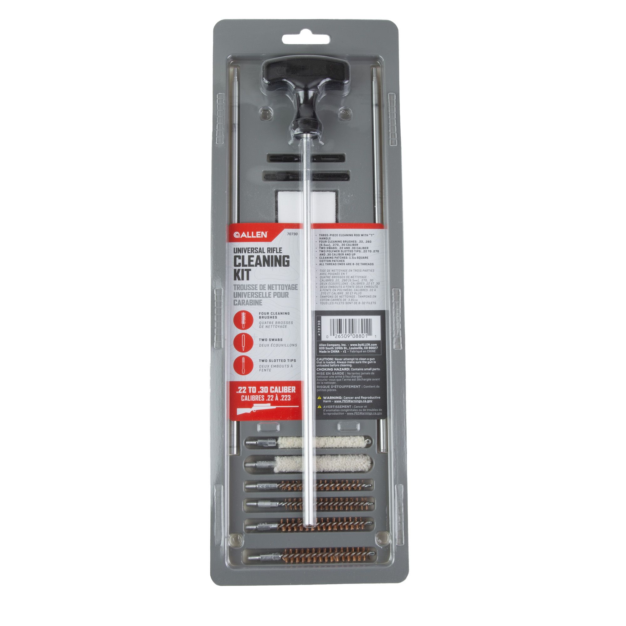 ALLEN CLEANING KIT RIFLE .22-.30