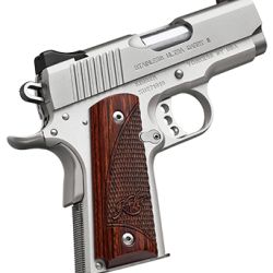 Kimber Mfg, Inc 3200329 Ultra Carry II  9mm Luger 8+1 3″ Stainless Match Grade Barrel, Satin Silver Serrated Stainless Steel Slide, Satin Silver Aluminum Frame w/Beavertail, Rosewood Grip