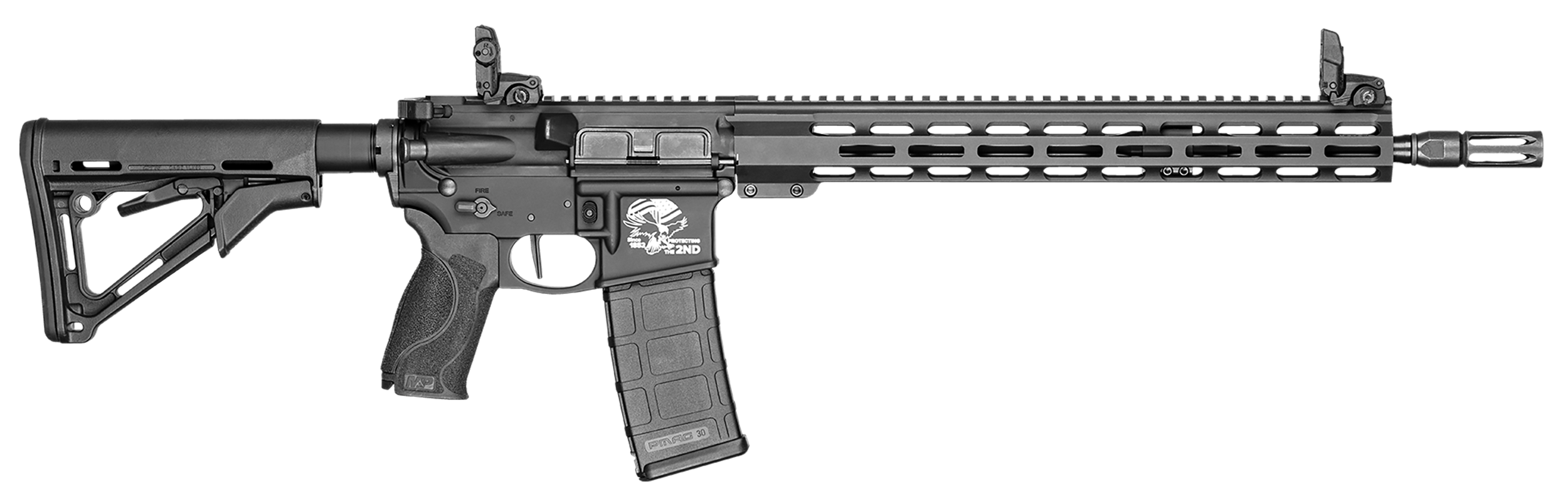 Smith & Wesson 13551 M&P15T II Limited Edition Engraved 5.56x45mm NATO 16″ 30+1 Matte Black Engraved Rec Raptor-LT CH Magpul CTR Stock M&P Grip with Interchangeable Palmswells Right Hand