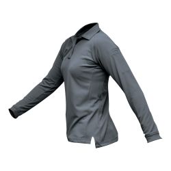 VERTX COLDBLACK WMN L/S POLO GRY MED