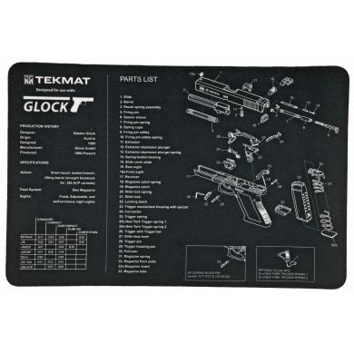 TEKMAT PISTOL MAT FOR GLOCK 17 BLK