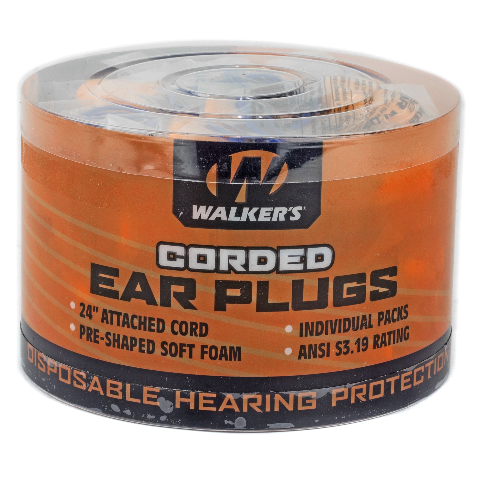 WALKER’S FOAM EAR CRDED PLUGS 50PK