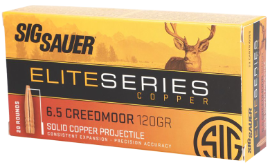 Sig Sauer E65CH120 Elite Copper Hunting  6.5Creedmoor 120gr Copper Solid 20 Per Box/10 Case