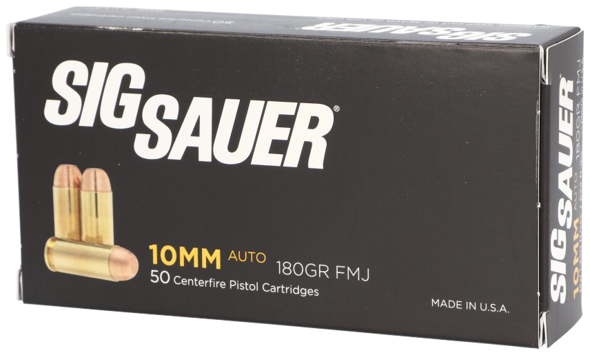Sig Sauer E10MB150 Elite Ball  10mmAuto 180gr Full Metal Jacket 50 Per Box/20 Case