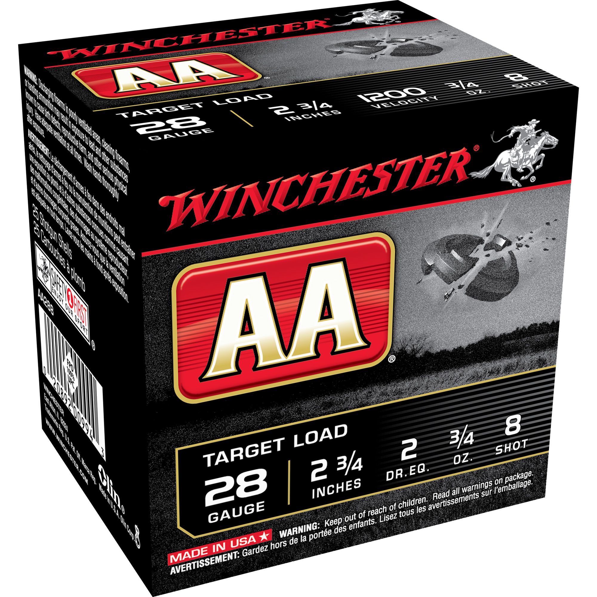 WIN AA TRGT 28GA 2-3/4″ #8 25/250