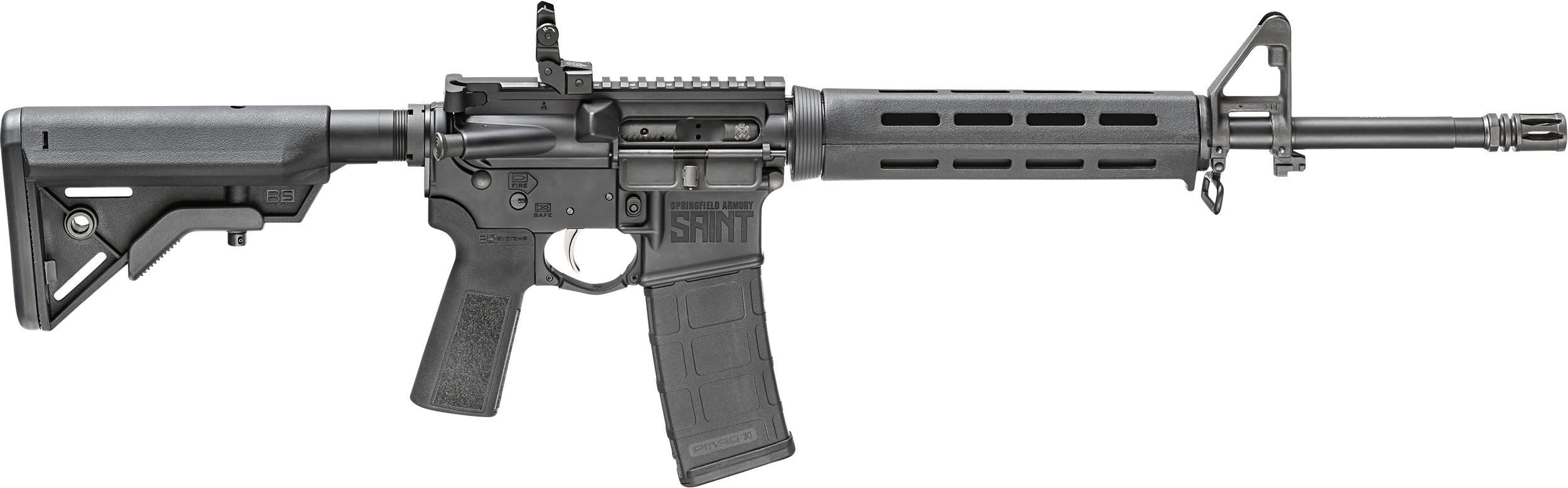 Springfield Armory ST916556B-B5 SAINT  5.56x45mm NATO 30+1 16″ Black Melonite Barrel Black Hard Coat Anodized Rec Black Adjustable B5 Bravo Stock Black B5 Type 23 Grip Right Hand with M-LOK Handguard