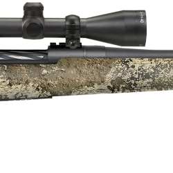 Mossberg 28257 Patriot Super Bantam w/Optic 350 Legend 4+1 22″ Matte Blued Fluted Threaded Barrel, Matte Blued Drilled & Tapped Receiver, Adj LOP TrueTimber Strata Synthetic Stock, 3-9x40mm Duplex