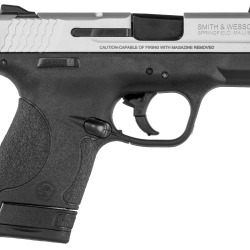 Smith & Wesson 13219 M&P Shield Micro-Compact Frame 9mm Luger 7+1/8+1, 3.10″ Black Armornite Stainless Steel Barrel, Cerakote Serrated Aluminum Slide, Matte Black Polymer Frame, Thumb Safety