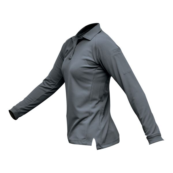 VERTX COLDBLACK WMN L/S POLO GRY LRG
