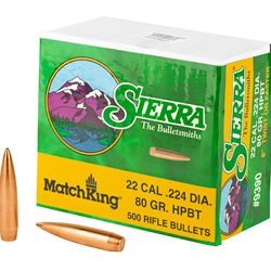 SIERRA MATCHKING .224 80GR 500CT