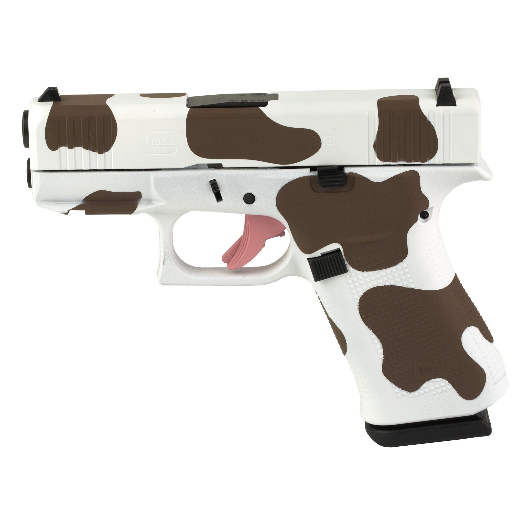 GLOCK 43X 9MM 10RD BRN COW PRINT