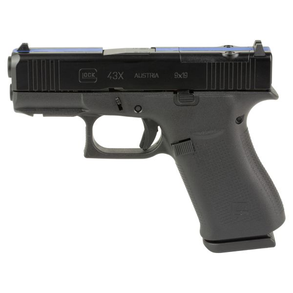 GLOCK 43X 9MM 10R MOS FS THIN BLU LN