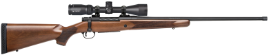 Mossberg 28241 Patriot w/Optic 350 Legend 4+1 22″ Matte Blued Fluted Threaded Barrel, Matte Blued Drilled & Tapped Receiver, Fixed Walnut Stock, Vortex Crossfire II 3-9x40mm