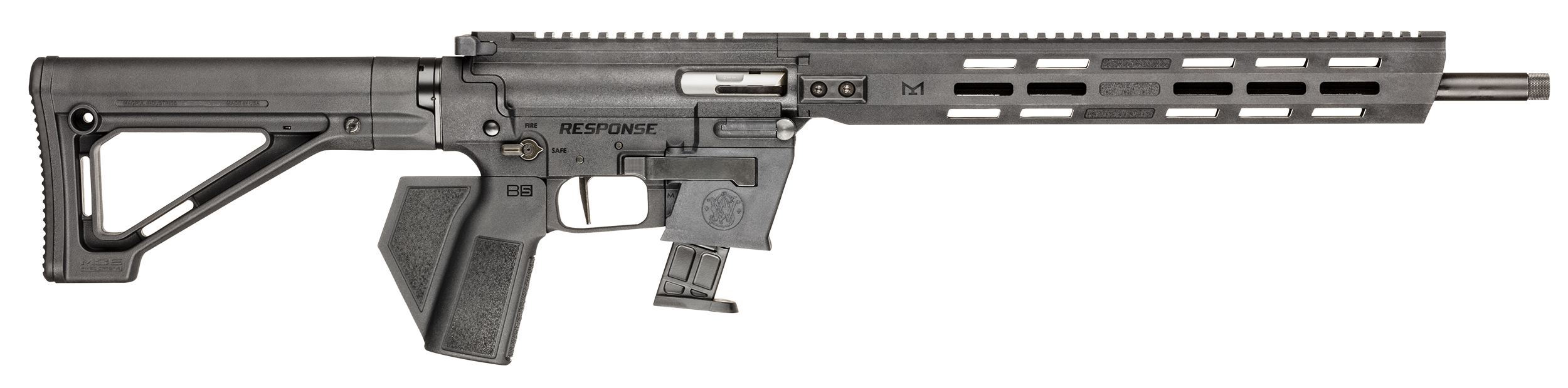 Smith & Wesson 13978 Response *CA Compliant 9mm Luger 10+1 16.50″ Black Oxide Threaded Barrel, Black Anodized Picatinny Rail Polymer Receiver, M-LOK Handguard, Black Synthetic Stock, Textured Grip