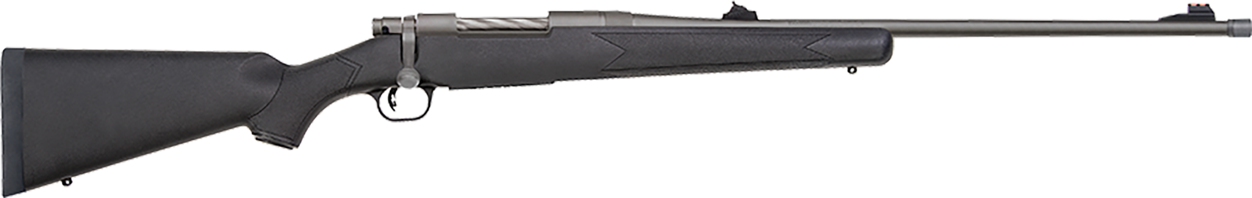 Mossberg 28136 Patriot Synthetic 338 Win Mag 3+1 24″ Threaded Barrel w/Recessed Match Trigger, Cerakote Stainless Steel, Spiral-Fluted Bolt, Synthetic Stock, Drop Box Magazine, Adjustable LBA Trigger