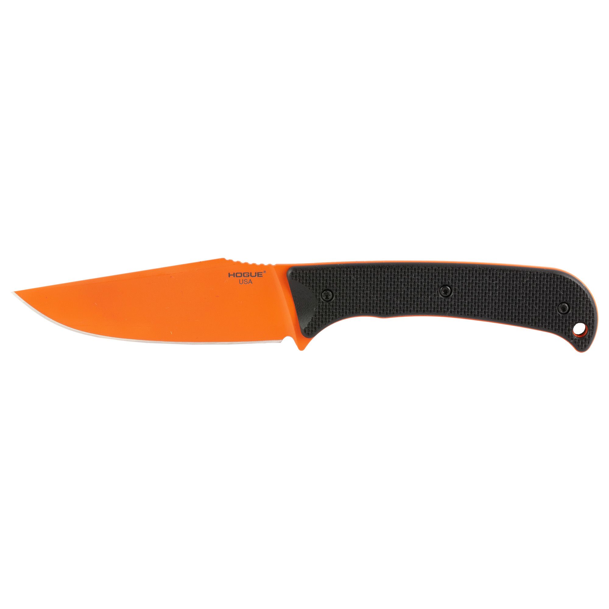 HOGUE EXTRAK XL 3.9″ BLK/OR W/SHEATH