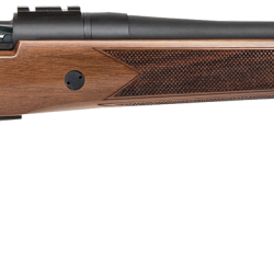 Mossberg 28239 Patriot  7mm PRC 3+1 24″ Matte Blued Fluted Threaded Barrel, Matte Blued Drilled & Tapped Receiver, Fixed Walnut Stock