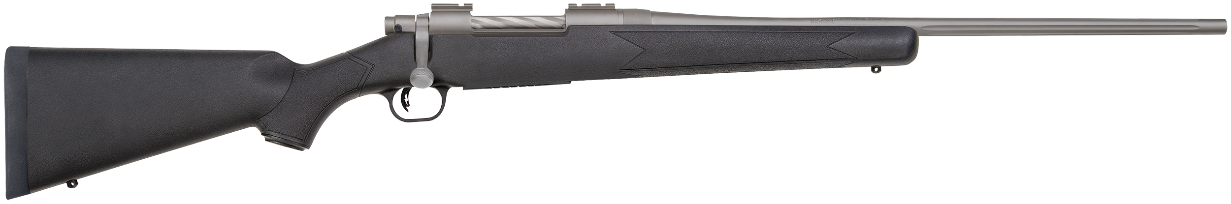 Mossberg 28009 Patriot Synthetic 270 Win 5+1 22″ Fluted Barrel w/Recessed Match Crown, Cerakote Stainless Steel, Spiral-Fluted Bolt, Synthetic Stock, Drop Box Magazine, Adjustable LBA Trigger