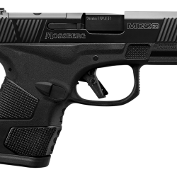 Mossberg 89046 MC2sc Sub-Compact 9mm Luger Caliber with 3.40″ Barrel, 10+1 Capacity, Matte Black Finish Frame, Serrated/Optic Cut Black DLC Stainless Steel Slide & Aggressive Textured Polymer Grip